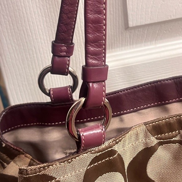 Coach Tan and Purple Signature Tote main image 5